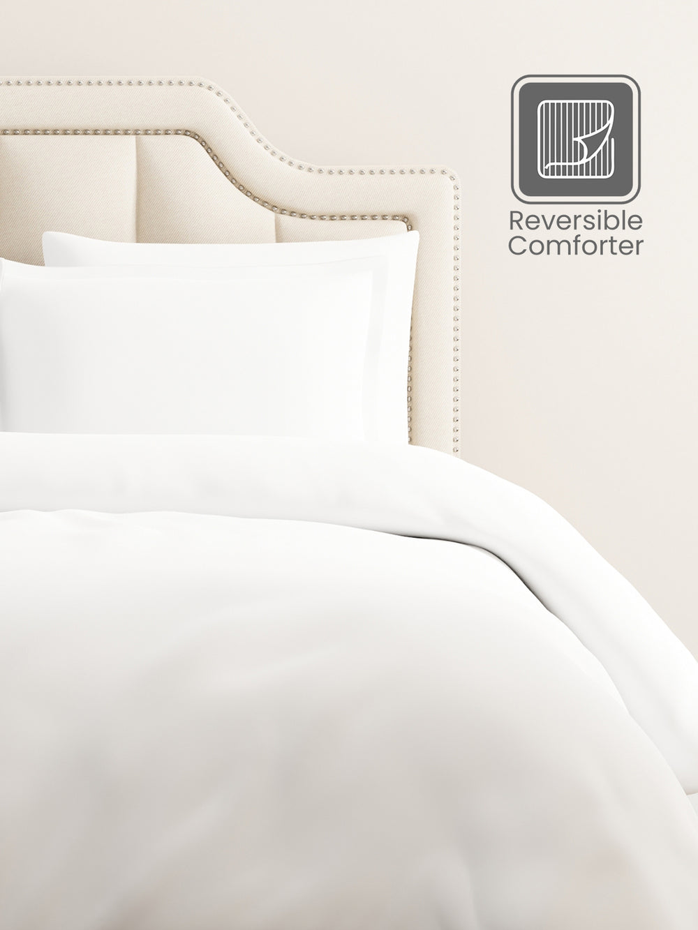 Double Reversible Comforter, White (2.40 L x 2.20 W meters), Forever Collection