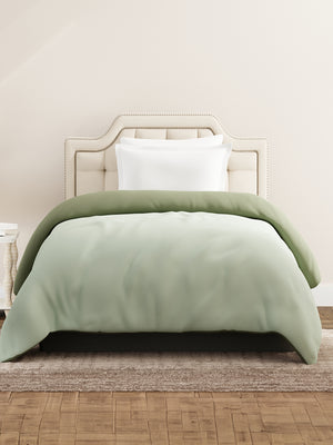 Single Reversible Comforter, Green (87 inches L x 60 inches W), BasicX Collection