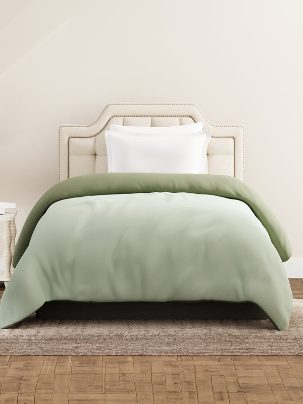 Single Reversible Comforter, Green (2.20 L x 1.52 W meters), Forever Collection