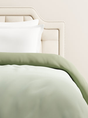 Single Reversible Comforter, Green (87 inches L x 60 inches W), BasicX Collection