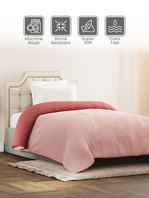 Single Reversible Comforter, Pink (87 inches L x 60 inches W), BasicX Collection