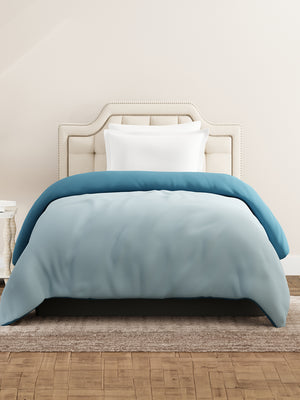 Single Reversible Comforter, Blue (87 inches L x 60 inches W), BasicX Collection