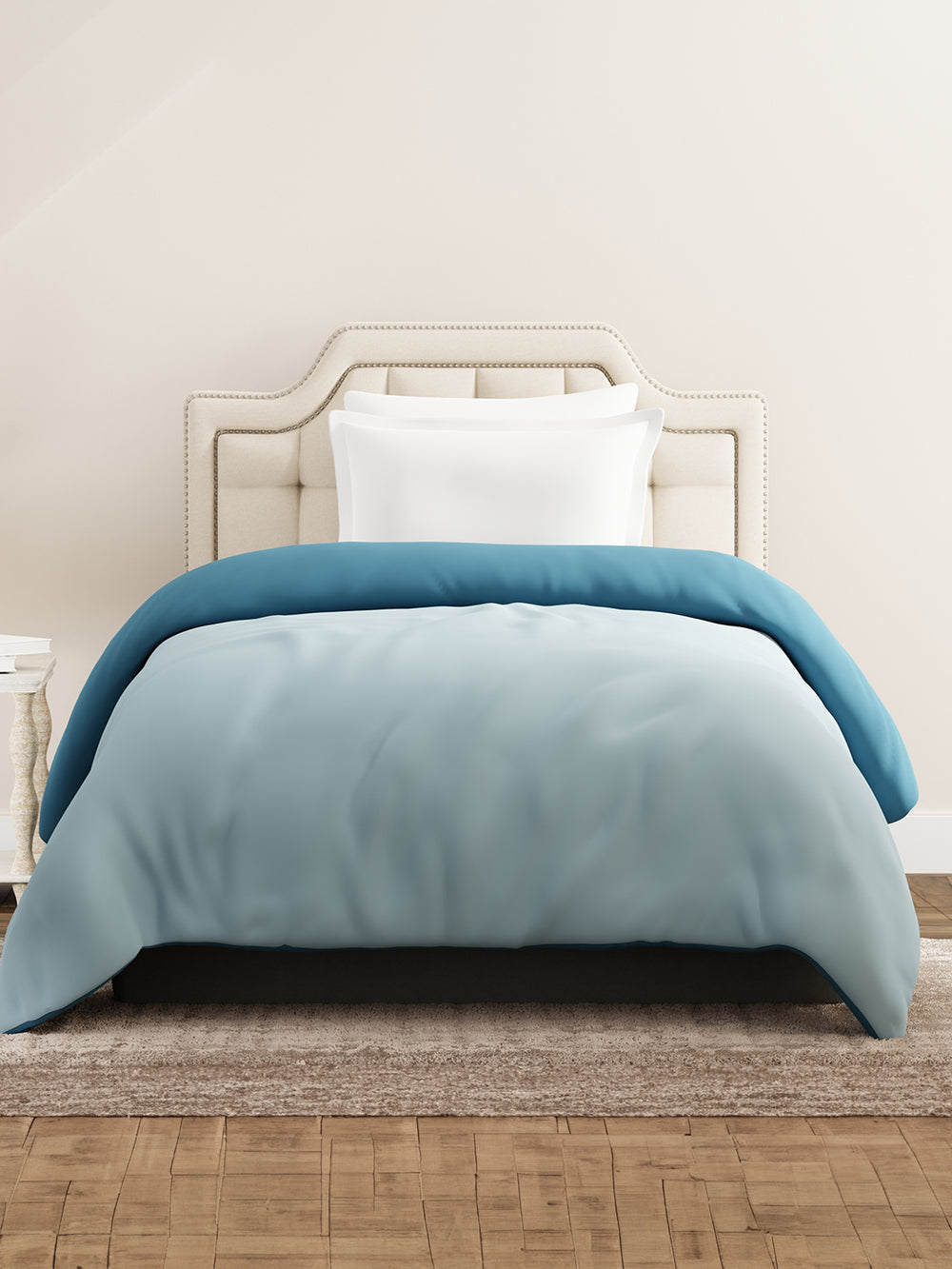 Single Reversible Comforter, Blue (2.20 L x 1.52 W meters), Forever Collection