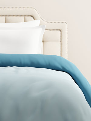 Single Reversible Comforter, Blue (87 inches L x 60 inches W), BasicX Collection