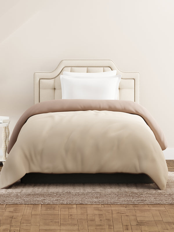 Single Reversible Comforter, Beige & Brown (2.20 L x 1.52 W meters), Forever Collection