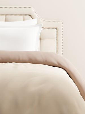 Single Reversible Comforter, Beige & Brown (87 inches L x 60 inches W), BasicX Collection