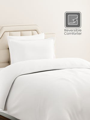Single Reversible Comforter, White (2.20 L x 1.52 W meters), Forever Collection