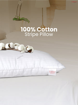Home Easy 100% Cotton 200 TC White Soft Pillow - Set of 1 (17 x 27 inches)