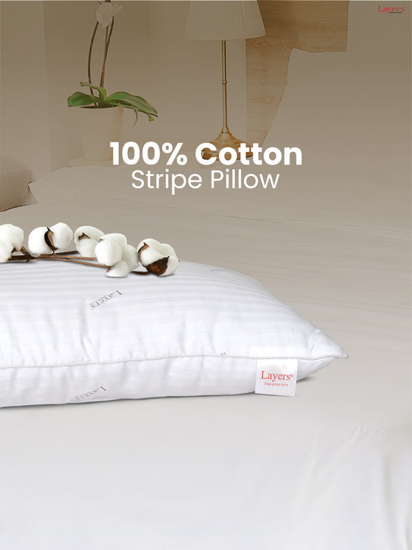 Home Easy 100% Cotton 200 TC White Soft Pillow - Set of 1 (17 x 27 inches)
