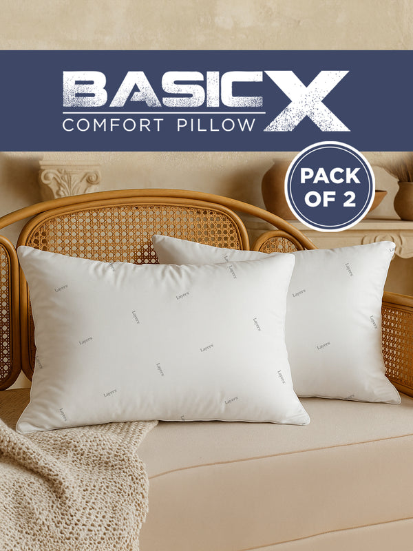 Basicx Comfort White Soft Pillows - Set of 2 (17 x 27 inches)