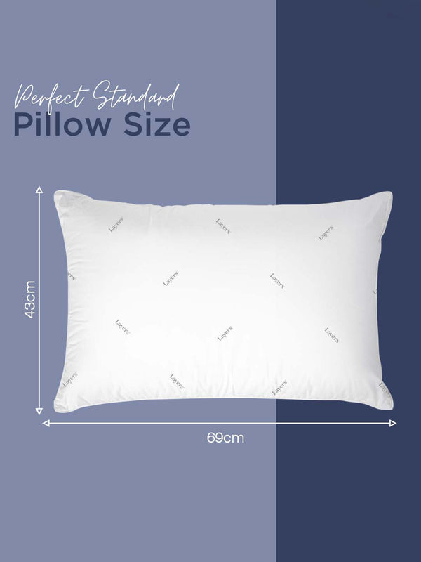 Soft Comfort Pillows - Pack of 2, White  (17 x 27 inches), BasicX Collection