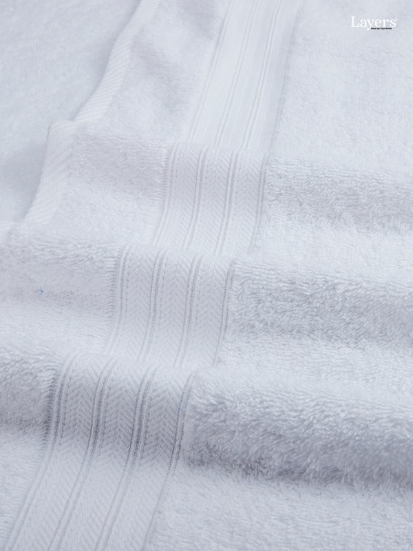 Home Easy 100% Cotton 450 GSM White Bath Towel - Pack of 1