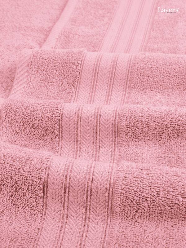 Home Easy 100% Cotton 450 GSM Pink Bath Towel - Pack of 1