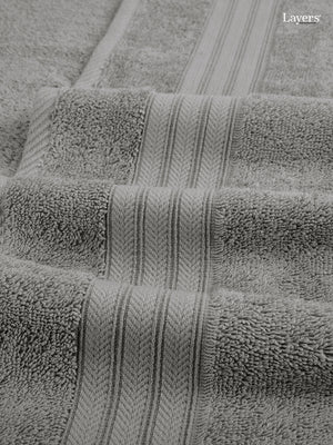 Home Easy 100% Cotton 450 GSM Grey Bath Towel - Pack of 1