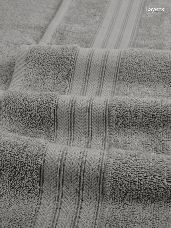 Home Easy 100% Cotton 450 GSM Grey Bath Towel - Pack of 1