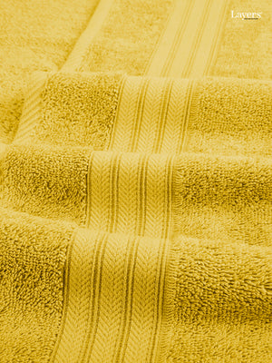 Home Easy 100% Cotton 450 GSM Yellow Bath Towel - Pack of 1