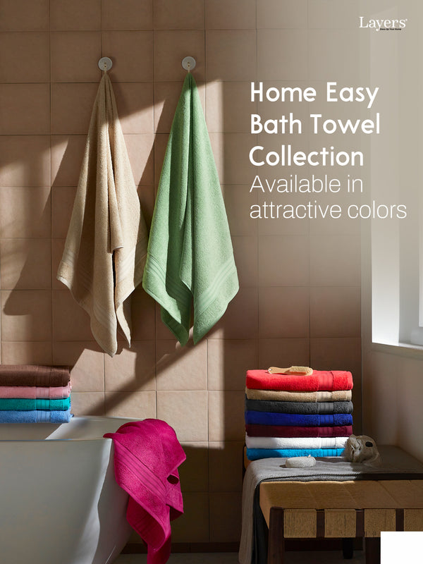 Home Easy 100% Cotton 450 GSM Green Bath Towel - Pack of 1