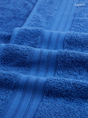 Home Easy 100% Cotton 450 GSM Blue Bath Towel - Pack of 1