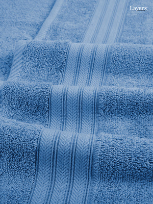Home Easy 100% Cotton 450 GSM Blue Bath Towel - Pack of 1