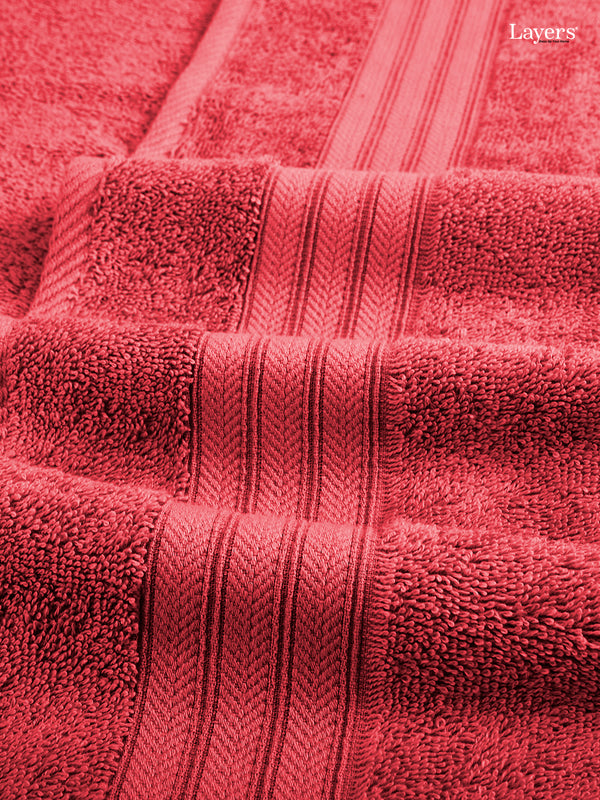 Be Bold 100% Cotton 450 GSM Pink Solid Bath Towel - Pack of 1