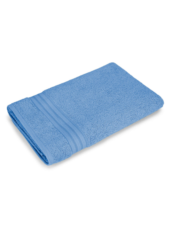 Be Bold 100% Cotton 450 GSM Blue Solid Bath Towel - Pack of 1