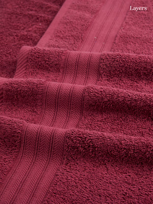 Be Bold 100% Cotton 450 GSM Purple Solid Bath Towel - Pack of 1