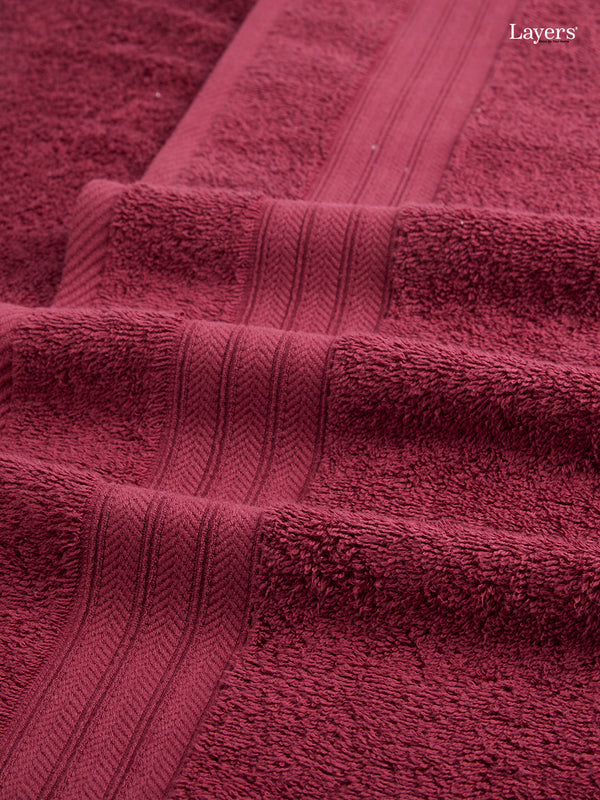 Be Bold 100% Cotton 450 GSM Purple Solid Bath Towel - Pack of 1