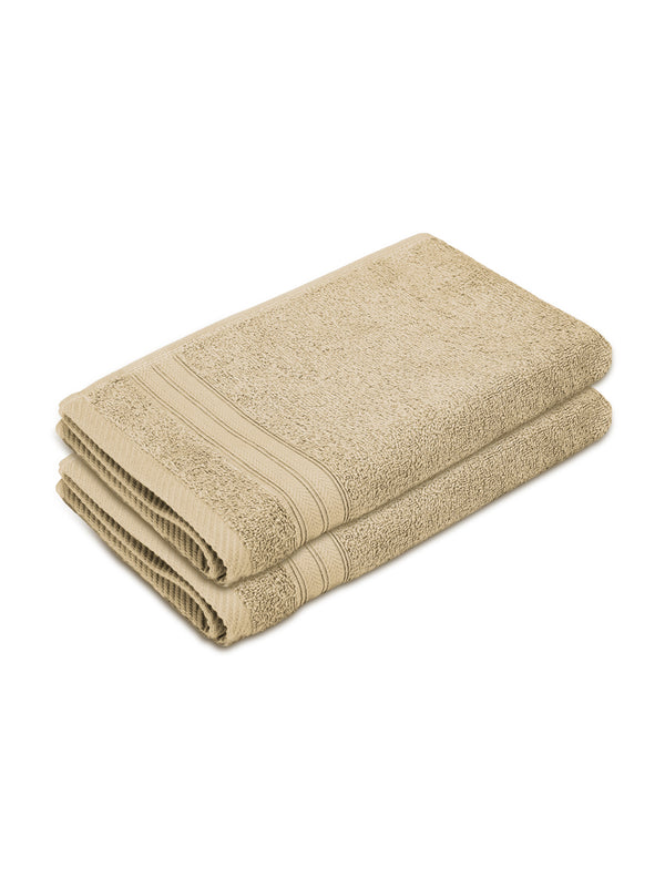 Home Easy 100% Cotton 450 GSM Cream Hand Towels - Set of 2