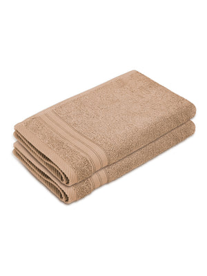 Home Easy 100% Cotton 450 GSM Beige Hand Towels - Set of 2