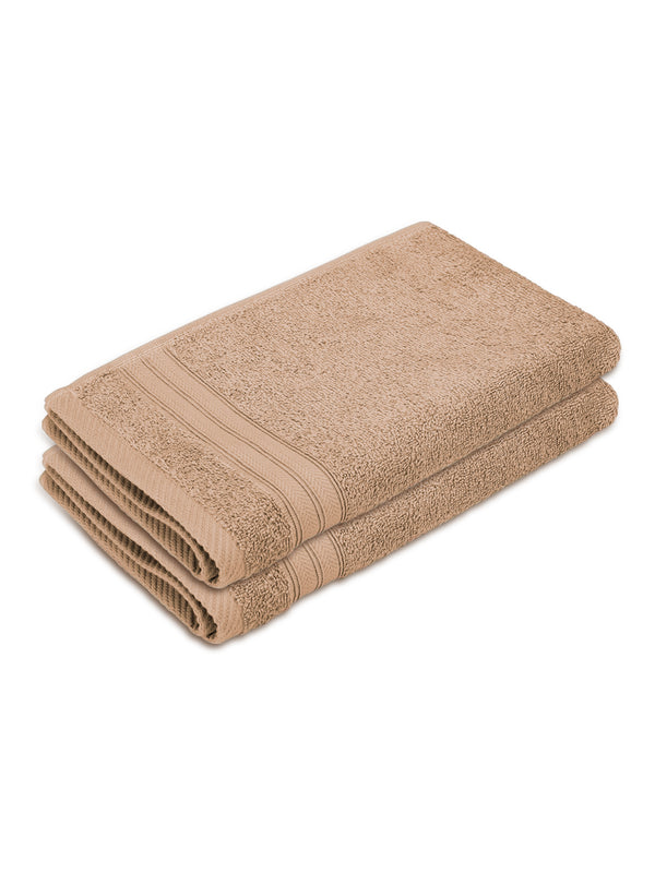 Home Easy 100% Cotton 450 GSM Beige Hand Towels - Set of 2