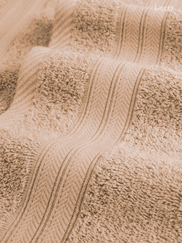 Home Easy 100% Cotton 450 GSM Beige Hand Towels - Set of 2