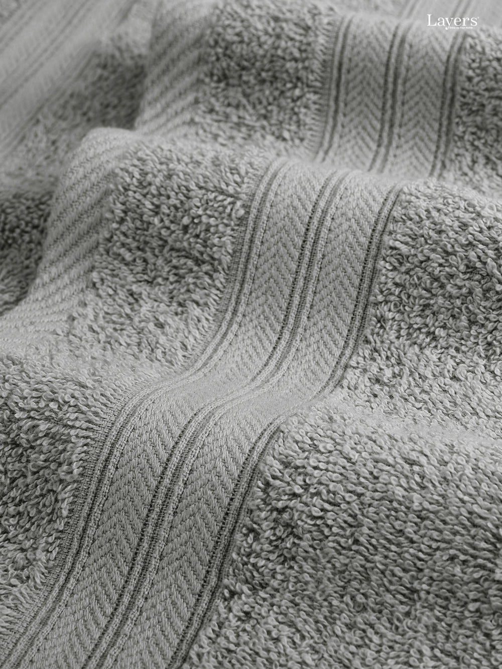 Home Easy 100% Cotton 450 GSM Grey Hand Towels - Set of 2