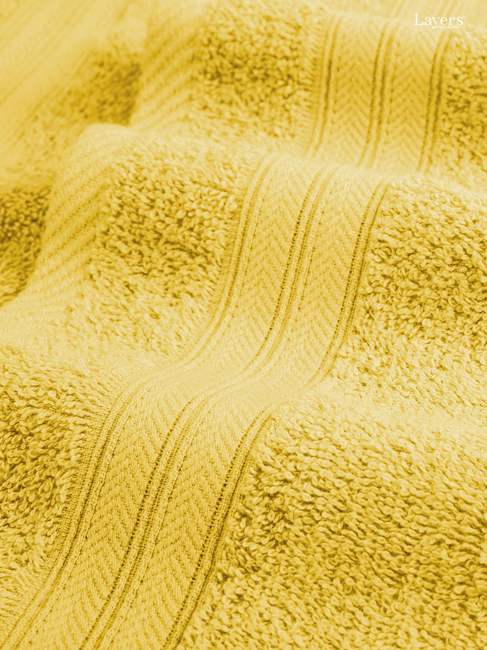 Home Easy 100% Cotton 450 GSM Yellow Hand Towels - Set of 2