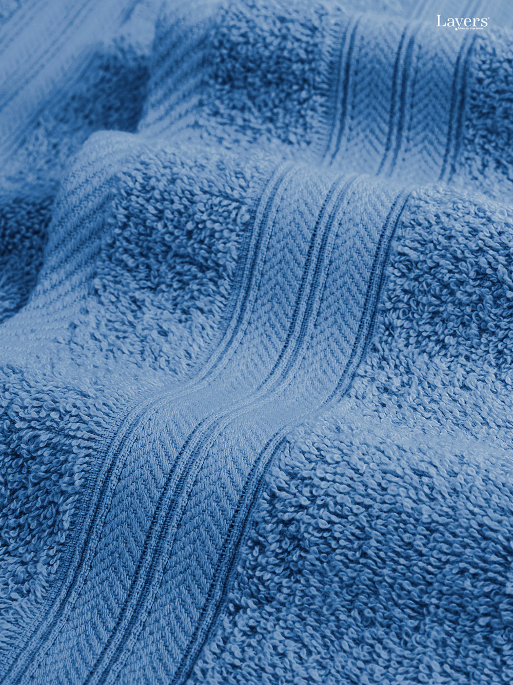 Home Easy 100% Cotton 450 GSM Blue Hand Towels - Set of 2
