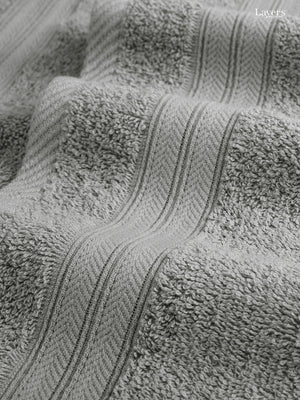 Be Bold 100% Cotton 450 GSM Grey Solid Hand Towels - Set of 2