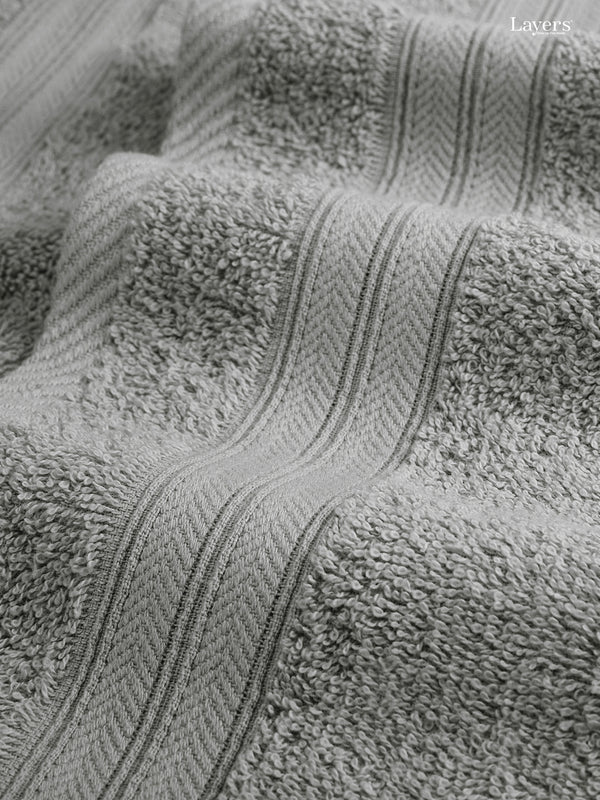 Be Bold 100% Cotton 450 GSM Grey Solid Hand Towels - Set of 2