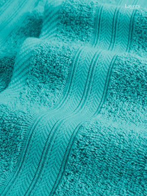 Be Bold 100% Cotton 450 GSM Blue Solid Hand Towels - Set of 2