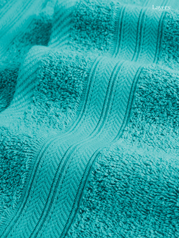 Be Bold 100% Cotton 450 GSM Blue Solid Hand Towels - Set of 2