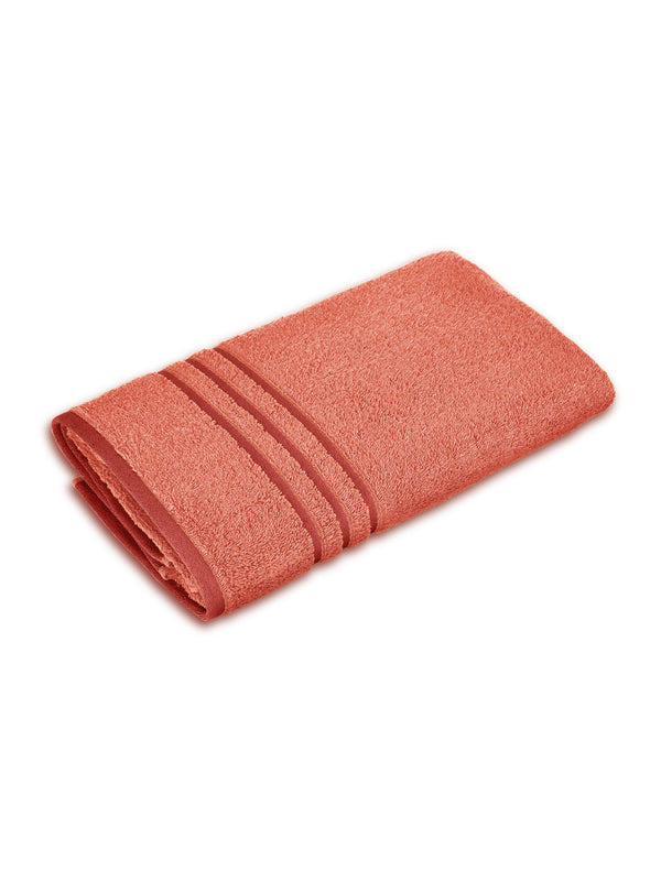 Basicx 100% Cotton 380 GSM Peach Solid Bath Towel - Set of 1
