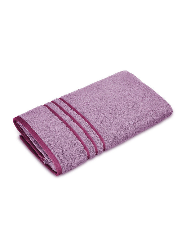 Basicx 100% Cotton 380 GSM Purple Solid Bath Towel - Set of 1