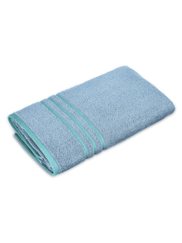 Basicx 100% Cotton 380 GSM Blue Solid Bath Towel - Set of 1