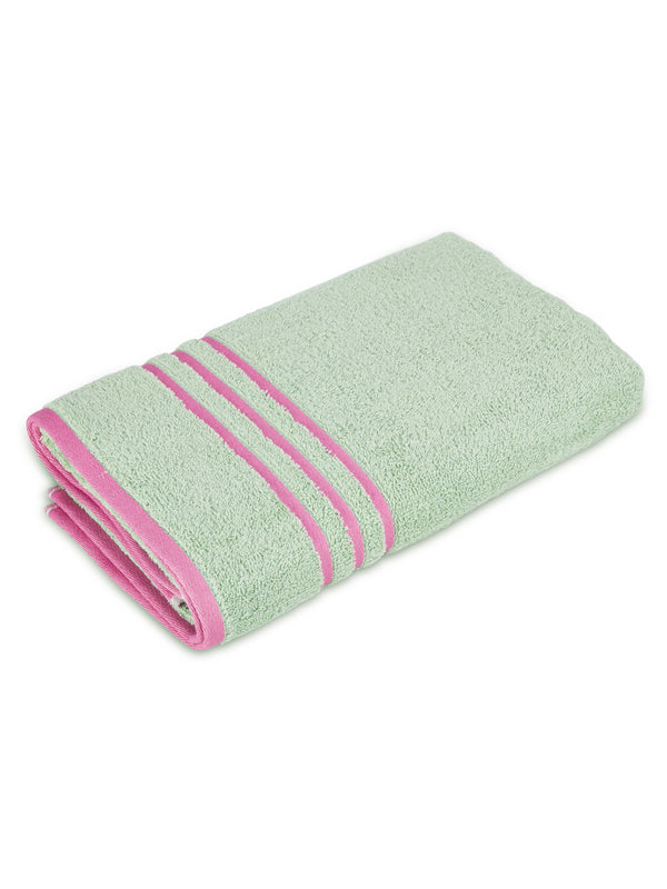 Basicx 100% Cotton 380 GSM Green Solid Bath Towel - Set of 1