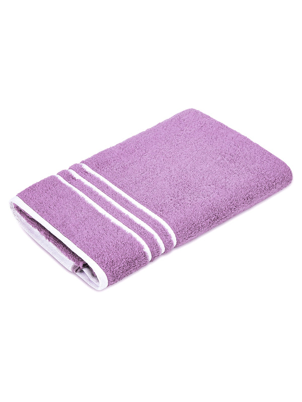 Tuscany 100% Cotton 380 GSM Purple Solid Bath Towel - Pack of 1