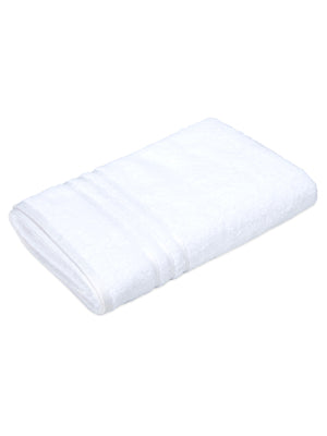 Tuscany 100% Cotton 380 GSM White Solid Bath Towel - Pack of 1