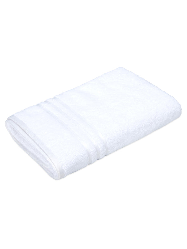 Tuscany 100% Cotton 380 GSM White Solid Bath Towel - Pack of 1