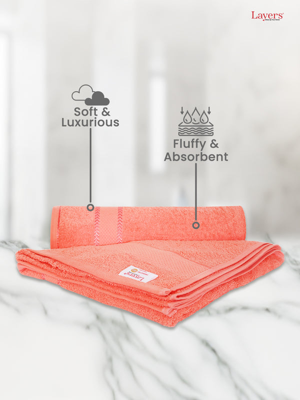 100% Cotton 380 GSM Bath Towel - Pack of 1 (Orange), Everfresh Collection