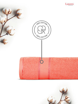 100% Cotton 380 GSM Bath Towel - Pack of 1 (Orange), Everfresh Collection