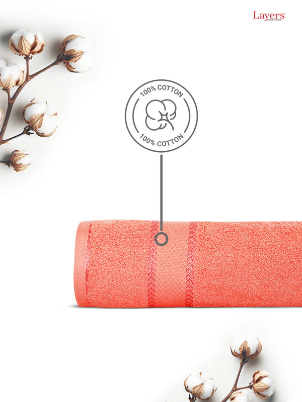 100% Cotton 380 GSM Bath Towel - Pack of 1 (Orange), Everfresh Collection