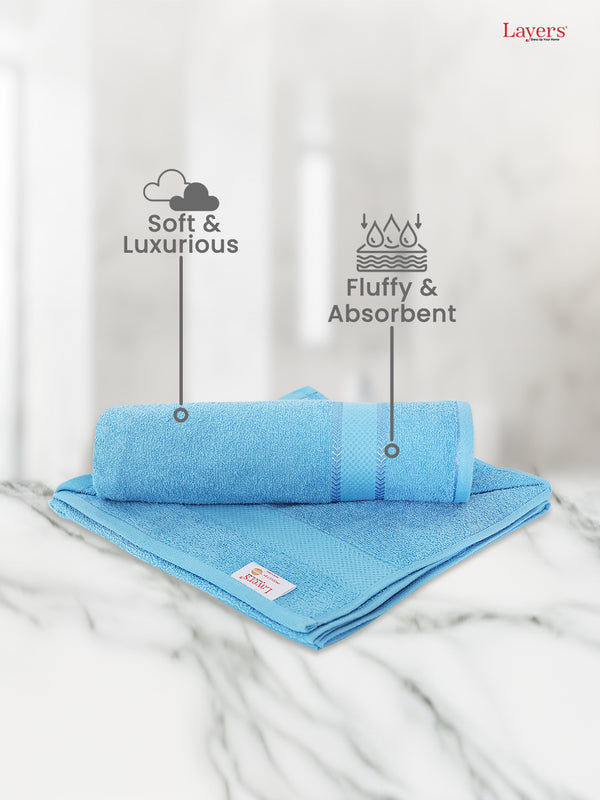 100% Cotton 380 GSM Bath Towel - Pack of 1 (Blue), Everfresh Collection