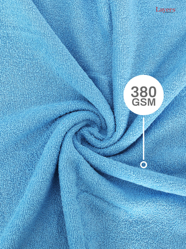 100% Cotton 380 GSM Bath Towel - Pack of 1 (Blue), Everfresh Collection